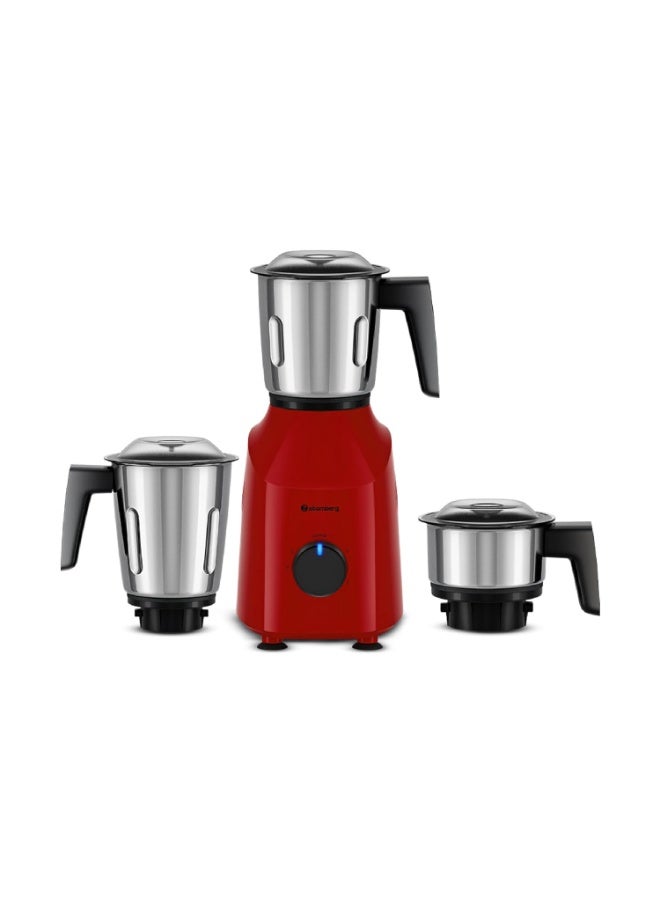 Atomberg Xiana 750 Watt Mixer Grinder | 3 Multipurpose Stainless Steel Jars | Coarse Mode for Silbatta-like Textures | Powerful Intelligent Motor | Easy Fault LED Indication | Fiery Red - Image 1